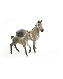 JollyHorses: Quarter Horse Grey + foal + fence