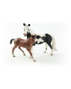JollyHorses: Pinto Mare mare + foal + fence